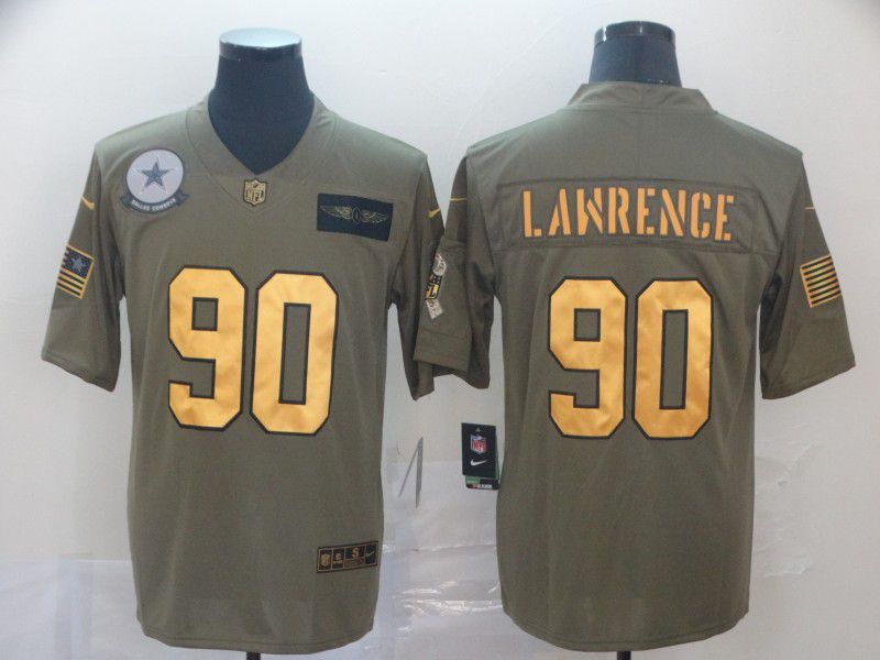 Men Dallas Cowboys 90 Lamrence green Nike Olive Salute To Service Limited NFL Jersey